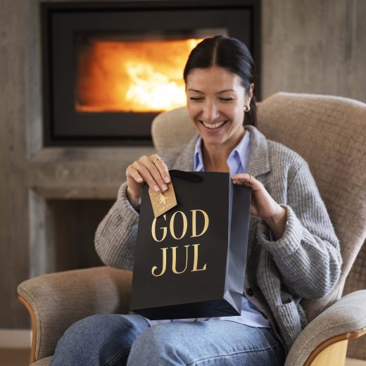 Gull-gaveposer med 4 dekorative gaveposer