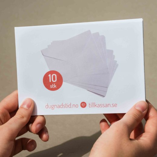 Konvoluttpakken med 10 hvite konvolutter uten lim