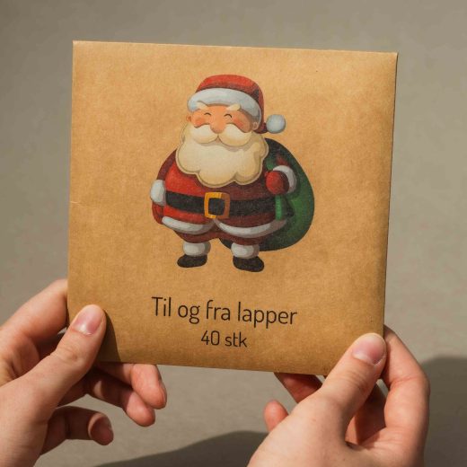 Julemerkelapper med nisser og vintermotiv